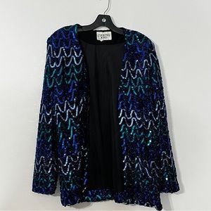 Vintage Courtney Jones by Teddi Sequin Open Front Jacket
